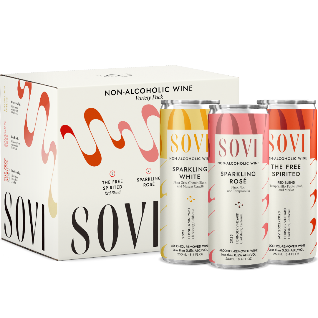6-Can Alcohol-Free Sparkling & Red Wine Variety Pack