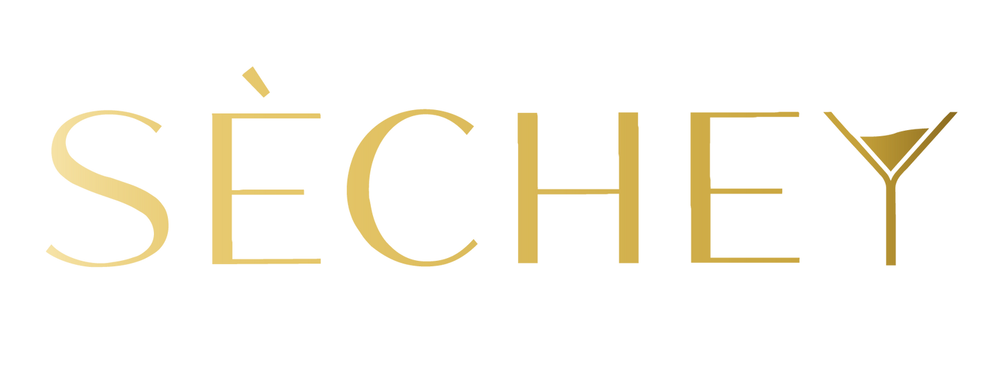 Gold 'Sèchey' logo on a white background