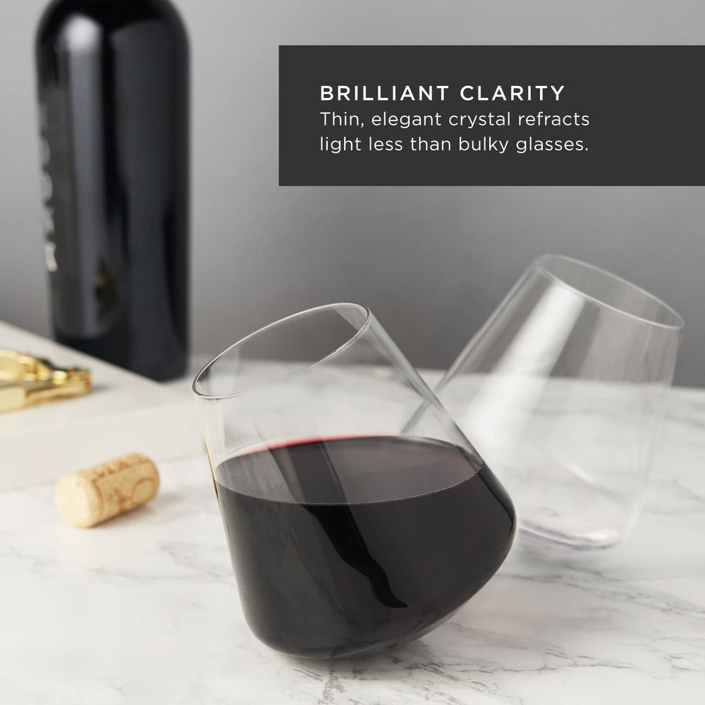 
                      
                        Viski | Stemless Rolling Crystal Wine Glasses - Set of 2
                      
                    