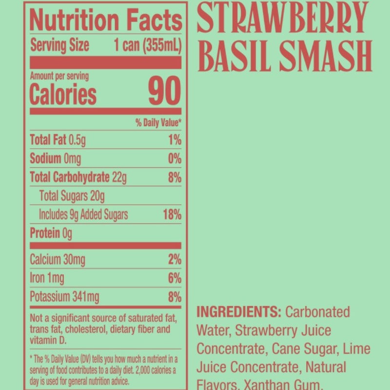 NOPE Strawberry Basil Smash Nutrition