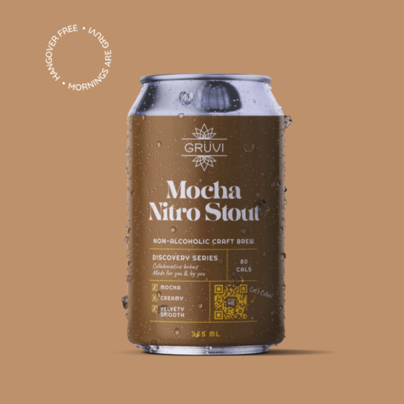 Grüvi Mocha Nitro Stout non-alcoholic beer
