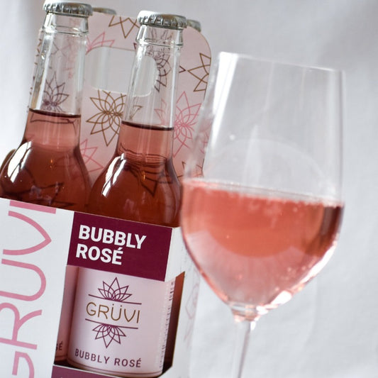 grüvi bubbly rose alcohol free wine